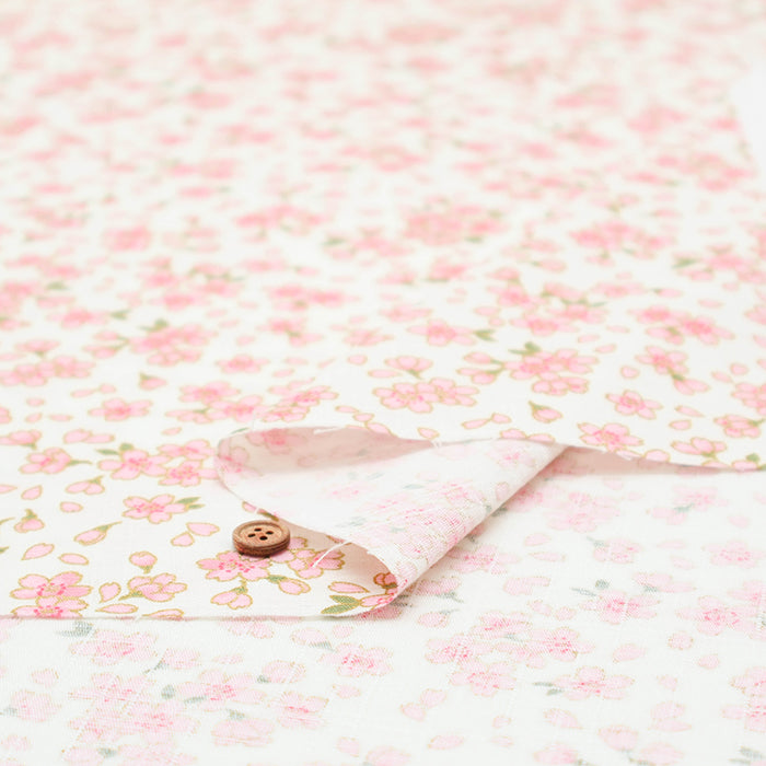 Cotton Dobby Lame (Glitter)  Print Fabric - Cherry Blossom - nomura tailor