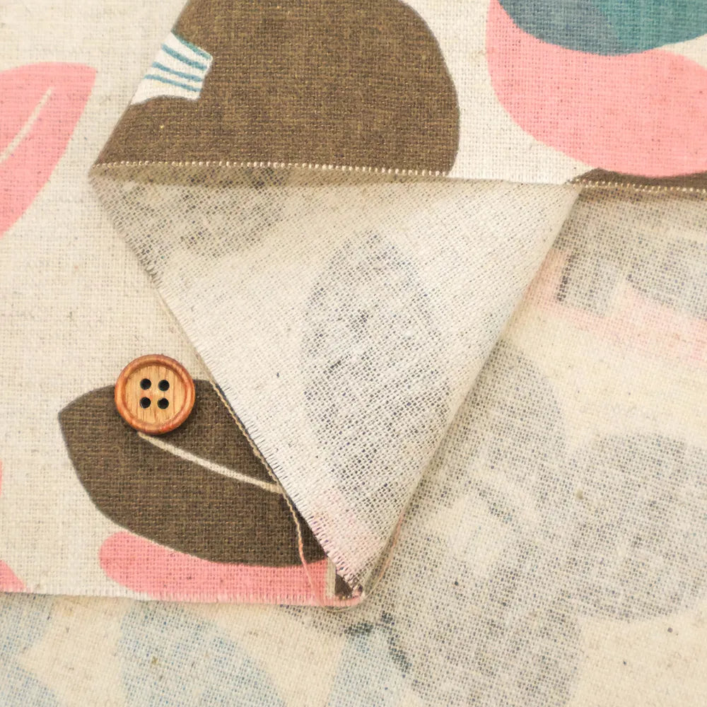 C/L Canvas Printed Fabric - Nordic Flowers - nomura tailor