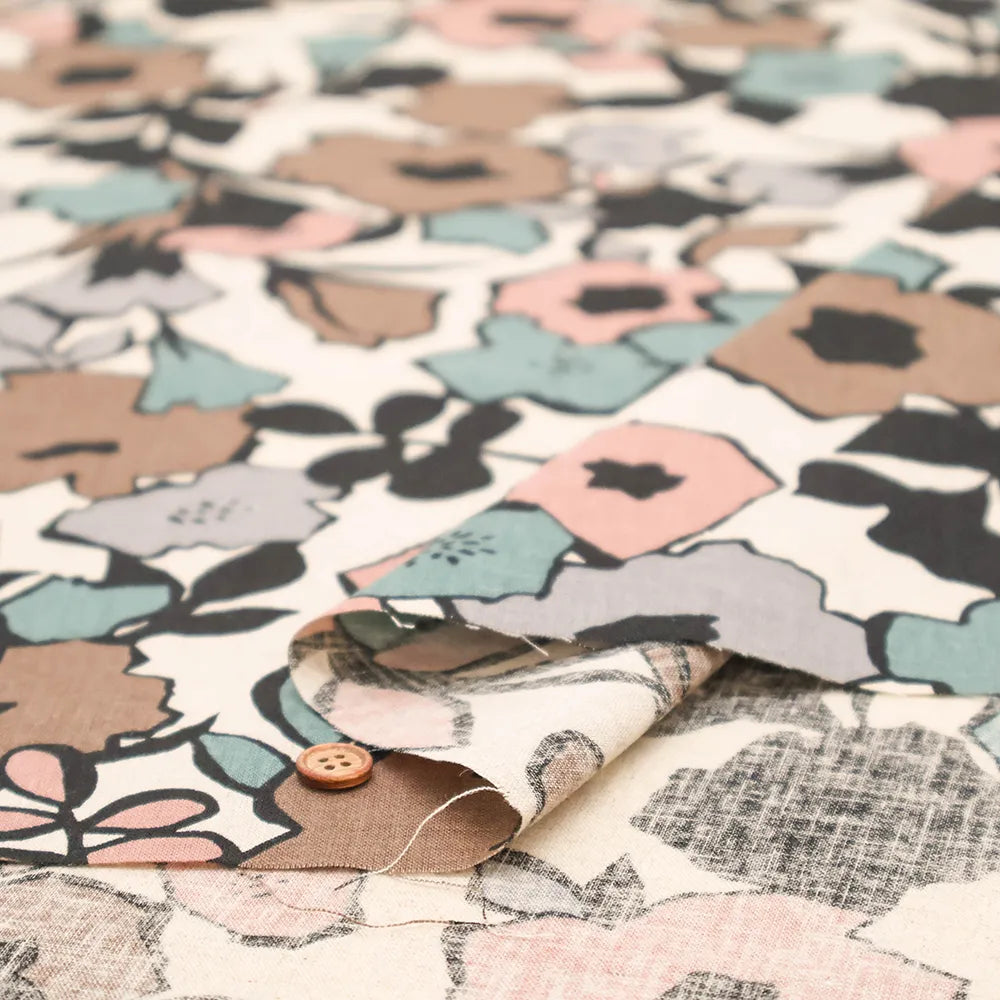 C/L Sheeting Printed Fabric - Chic Flower - nomura tailor