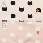 Cotton Ox Printed Fabric Silhouette Cat - nomura tailor