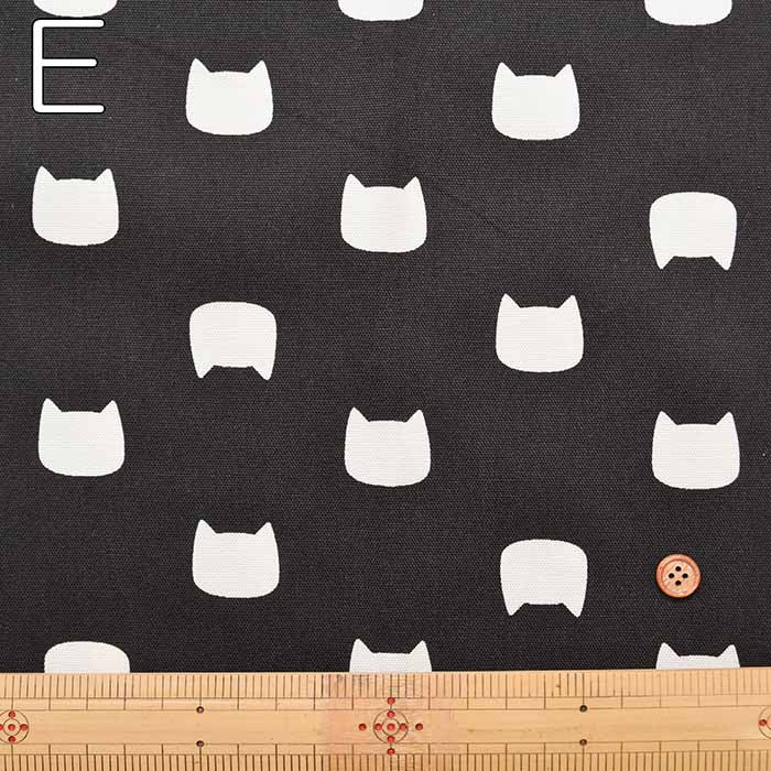 Cotton Ox Printed Fabric Silhouette Cat - nomura tailor