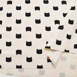 Cotton Ox Printed Fabric Silhouette Cat - nomura tailor