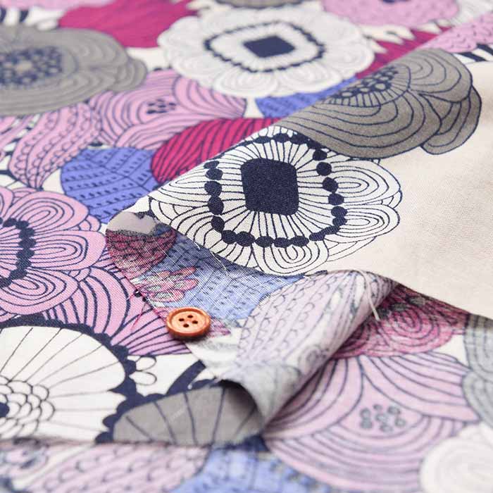 C/L sheeting printed fabric Air-tumbled Flower - nomura tailor