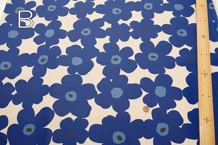 Cotton Oxford Laminated Fabric <Matte> - Finland Flower - nomura tailor
