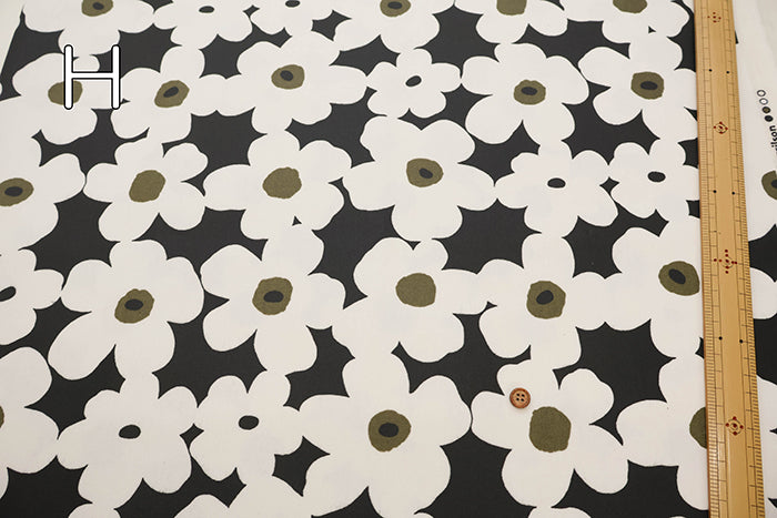 Cotton Oxford Laminated Fabric <Matte> - Finland Flower - nomura tailor