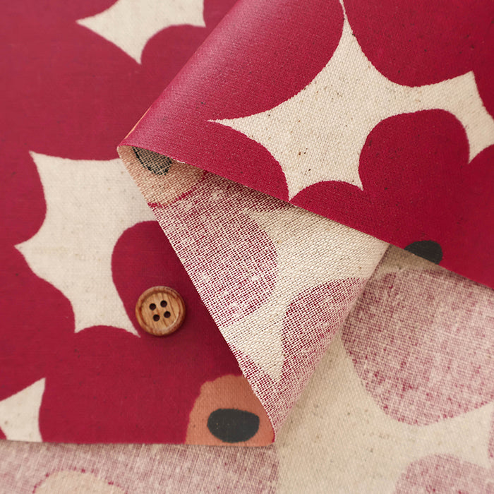 Cotton Oxford Laminated Fabric <Matte> - Finland Flower - nomura tailor