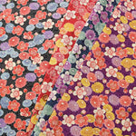 Cotton seating Japanese pattern print fabric Koumemaru chrysanthemum - nomura tailor