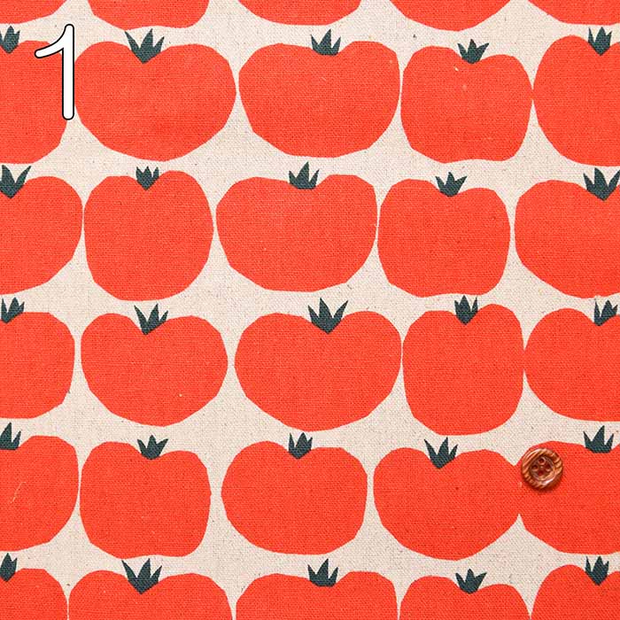 C/L canvas print fabric TOMATO - nomura tailor