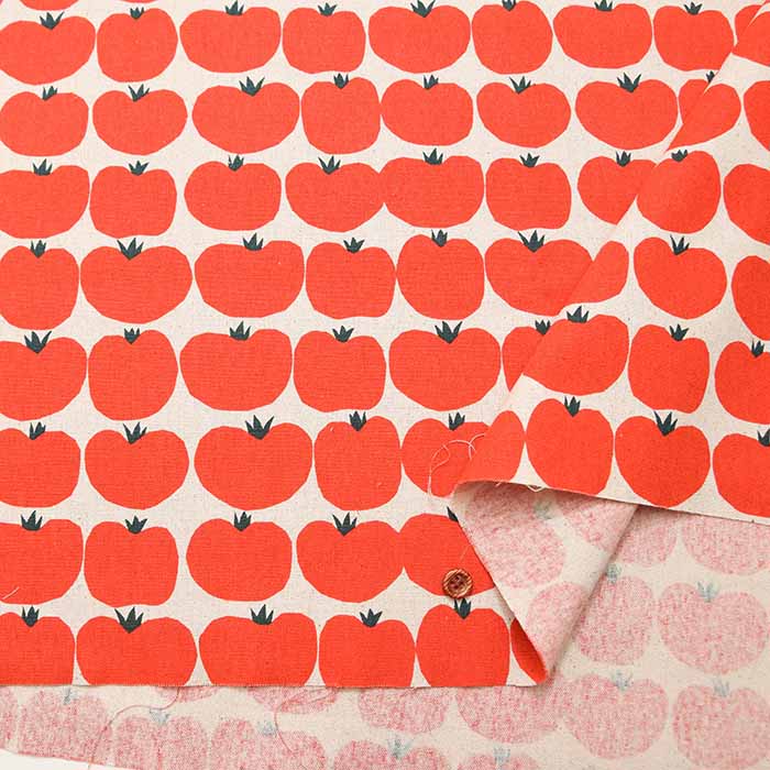 C/L canvas print fabric TOMATO - nomura tailor