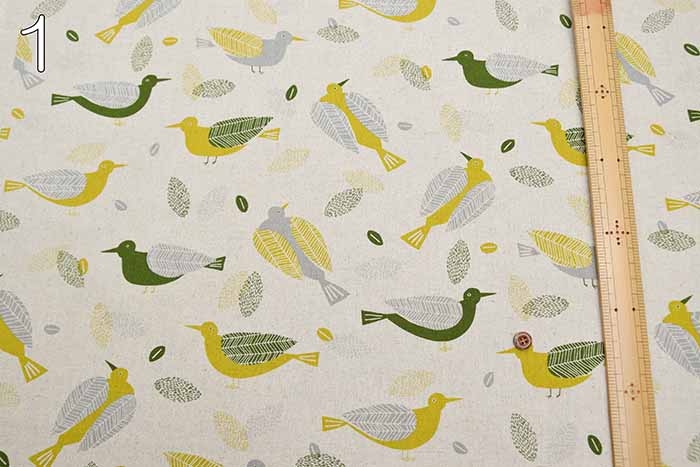 C/L Canvas Printed Fabric Birds - nomura tailor