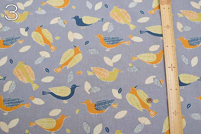 C/L Canvas Printed Fabric Birds - nomura tailor