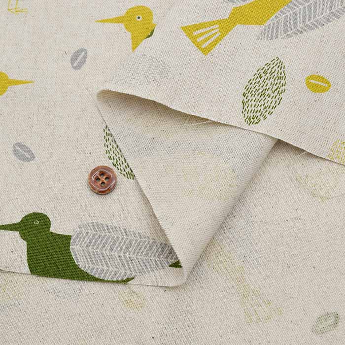 C/L Canvas Printed Fabric Birds - nomura tailor