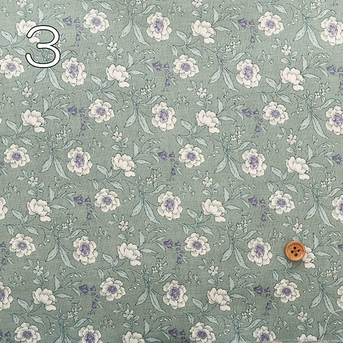 Unbleached Cotton Scare Printed Fabric - Peony - nomura tailor