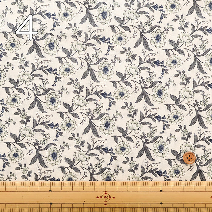 Unbleached Cotton Scare Printed Fabric - Peony - nomura tailor