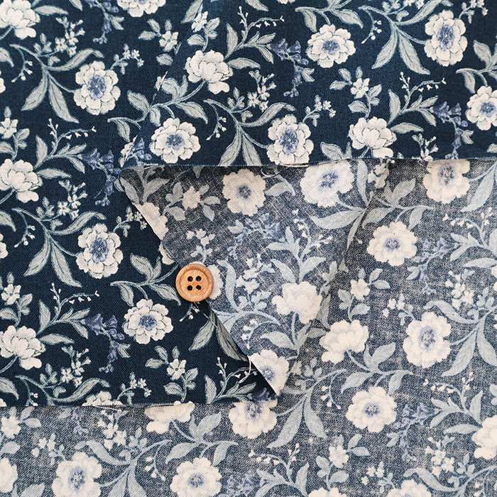 Unbleached Cotton Scare Printed Fabric - Peony - nomura tailor