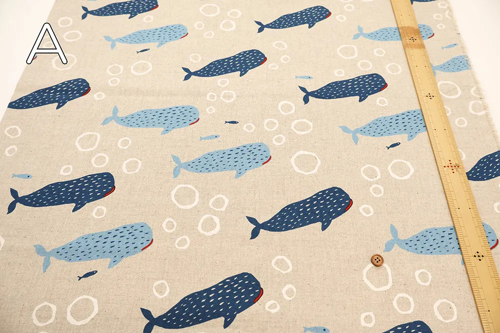 C/L Canvas Printed Fabric - Whale Shark - nomura tailor