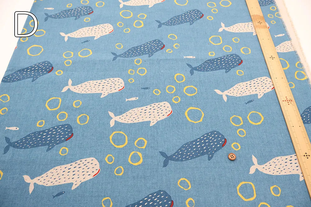 C/L Canvas Printed Fabric - Whale Shark - nomura tailor