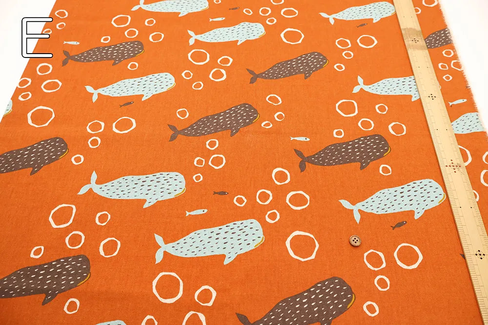 C/L Canvas Printed Fabric - Whale Shark - nomura tailor