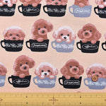 Cotton Ox Printed Fabric Teacup Poodle - nomura tailor