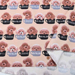 Cotton Ox Printed Fabric Teacup Poodle - nomura tailor