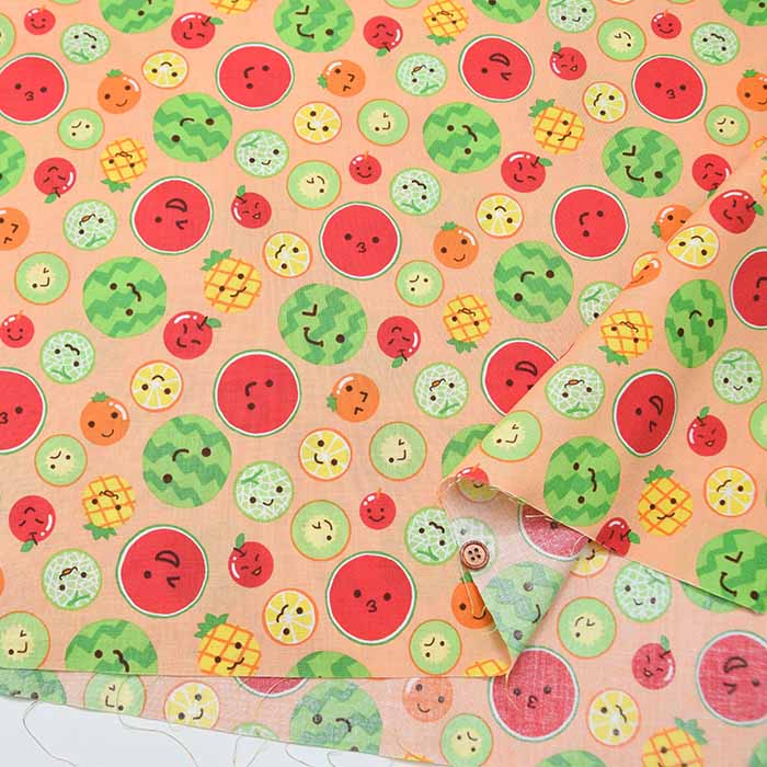 Cotton sheeting printed fabric Fruit - nomura tailor