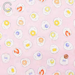 Cotton seating print fabric Fruit Daifuku Striped Enaga - nomura tailor