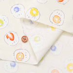 Cotton seating print fabric Fruit Daifuku Striped Enaga - nomura tailor