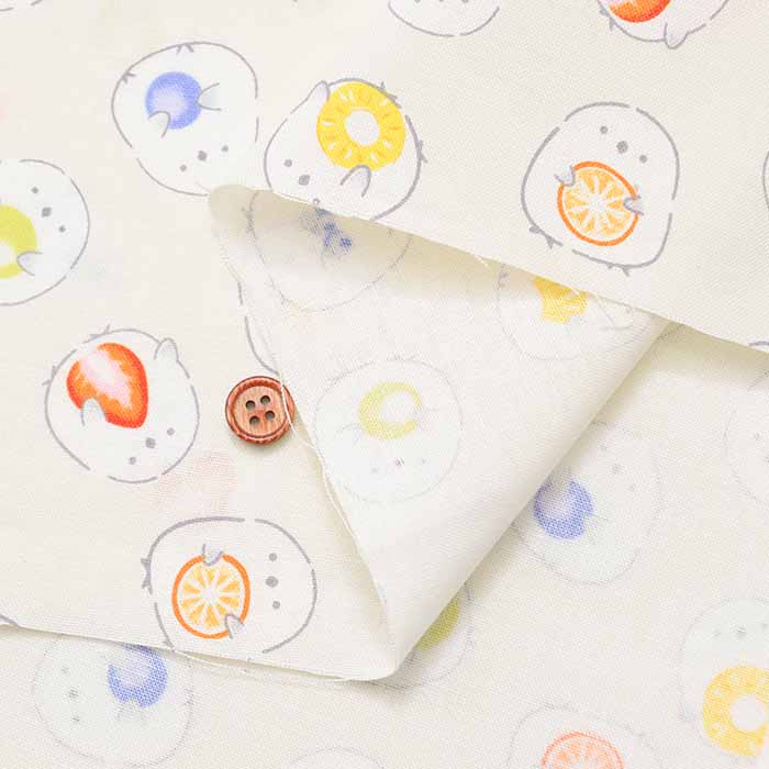 Cotton seating print fabric Fruit Daifuku Striped Enaga - nomura tailor