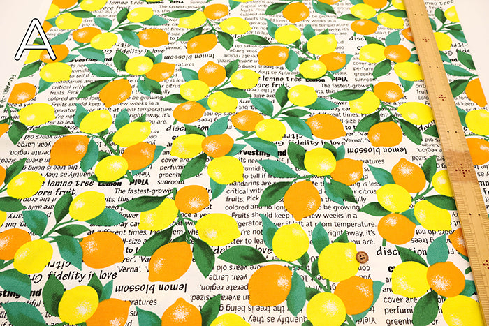 Cotton Oxford Printed Fabric - Lemon - nomura tailor