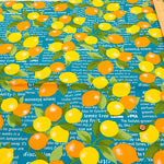 Cotton Oxford Printed Fabric - Lemon - nomura tailor