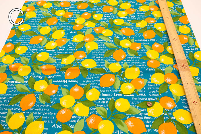 Cotton Oxford Printed Fabric - Lemon - nomura tailor