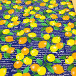 Cotton Oxford Printed Fabric - Lemon - nomura tailor