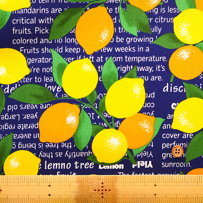 Cotton Oxford Printed Fabric - Lemon - nomura tailor