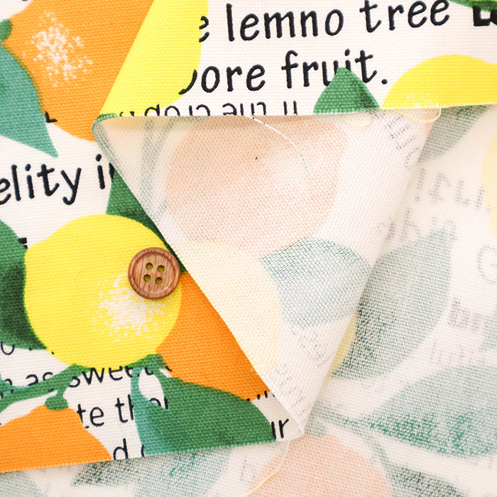 Cotton Oxford Printed Fabric - Lemon - nomura tailor