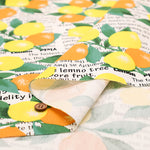 Cotton Oxford Printed Fabric - Lemon - nomura tailor