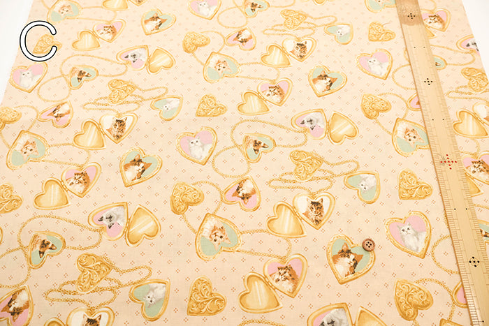 Cotton Sharting Printed Fabric - Cat's Playground Locket pendant - nomura tailor
