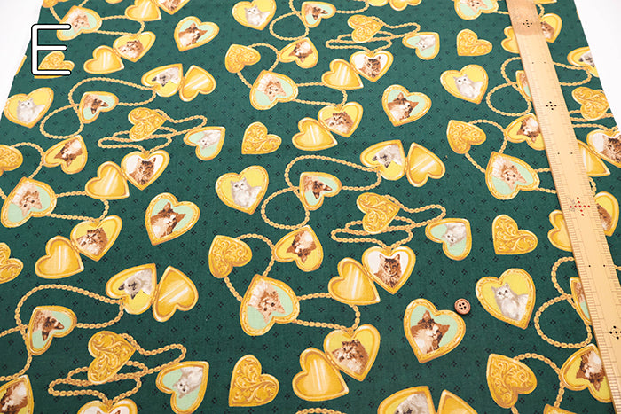 Cotton Sharting Printed Fabric - Cat's Playground Locket pendant - nomura tailor