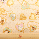 Cotton Sharting Printed Fabric - Cat's Playground Locket pendant - nomura tailor