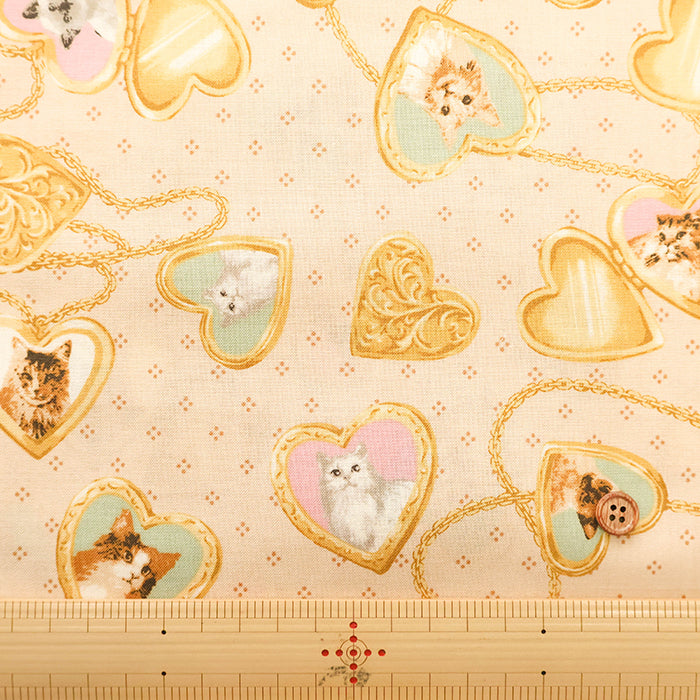 Cotton Sharting Printed Fabric - Cat's Playground Locket pendant - nomura tailor