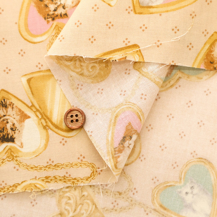 Cotton Sharting Printed Fabric - Cat's Playground Locket pendant - nomura tailor