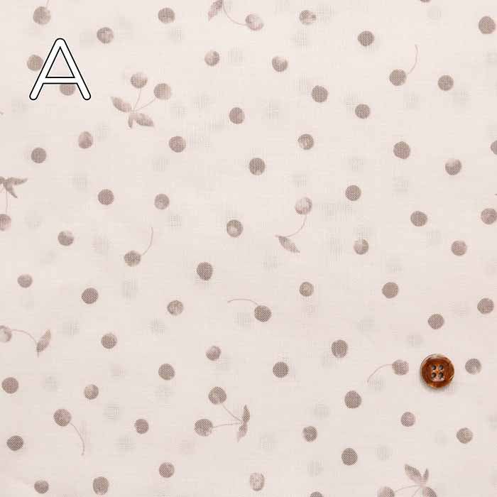 Cotton Scare Print Fabric mini Dot x Cherry - nomura tailor