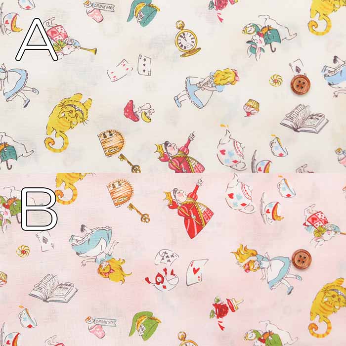 Cotton sheer printed fabric ALTO ALBERO COLLECTION Alice in Wonderland - nomura tailor