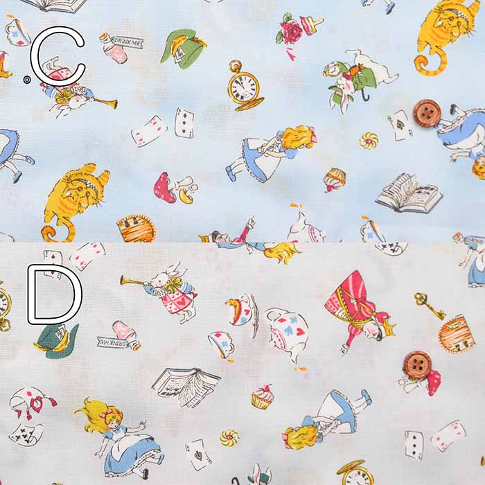 Cotton sheer printed fabric ALTO ALBERO COLLECTION Alice in Wonderland - nomura tailor