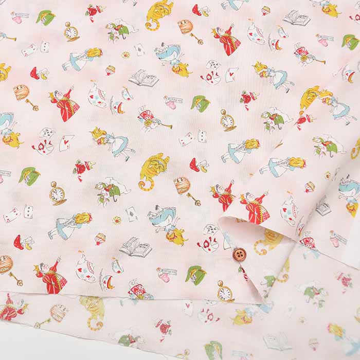 Cotton sheer printed fabric ALTO ALBERO COLLECTION Alice in Wonderland - nomura tailor