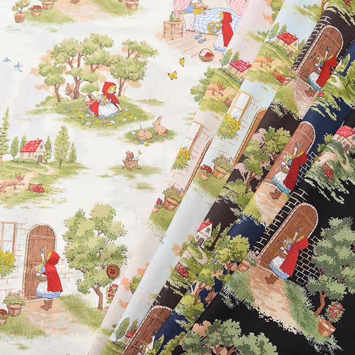 Cotton care printed fabric ALTO ALBERO COLLECTION Red Riding Hood - nomura tailor