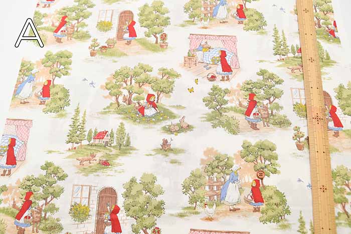 Cotton care printed fabric ALTO ALBERO COLLECTION Red Riding Hood - nomura tailor