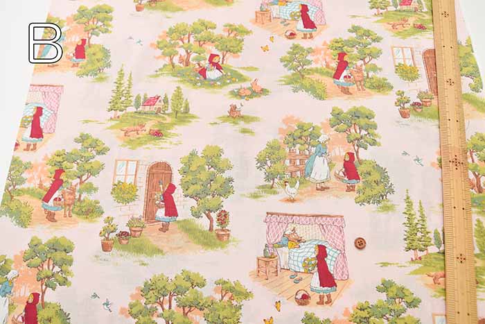 Cotton care printed fabric ALTO ALBERO COLLECTION Red Riding Hood - nomura tailor