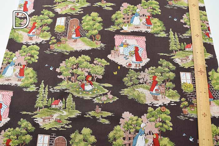 Cotton care printed fabric ALTO ALBERO COLLECTION Red Riding Hood - nomura tailor