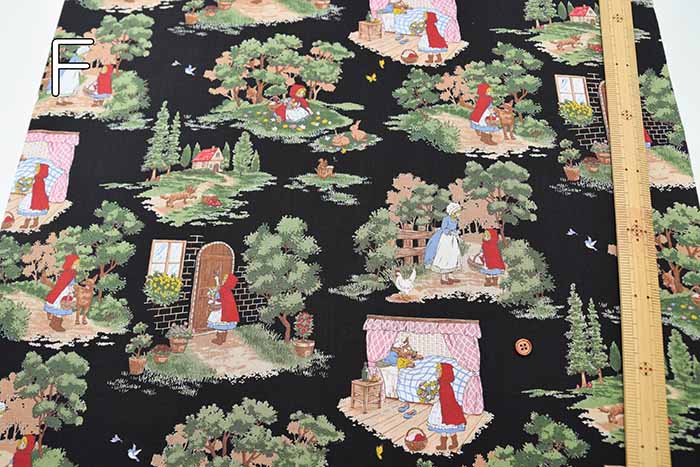 Cotton care printed fabric ALTO ALBERO COLLECTION Red Riding Hood - nomura tailor