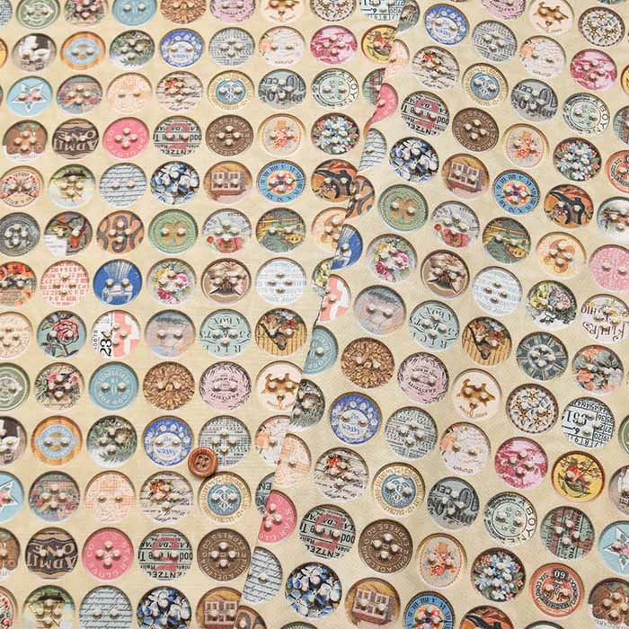 USA cotton plastic fabric JUNKJOURNAL button - nomura tailor